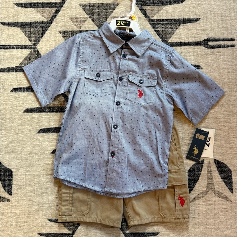 NWT U.S. Polo Assn. Boys 2-Piece Outfit Set, 5 Boys